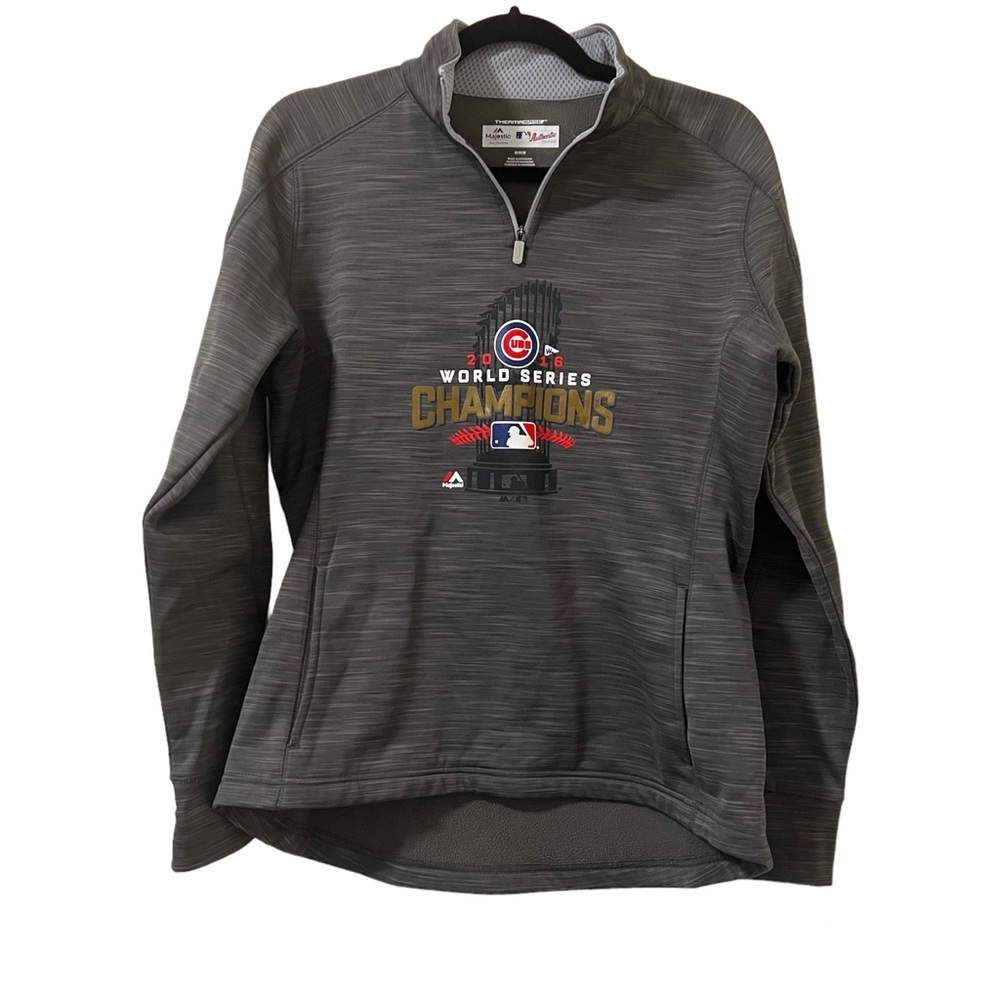Majestic Chicago Cubs 2016 World Series Champions Gray Quarter Zip